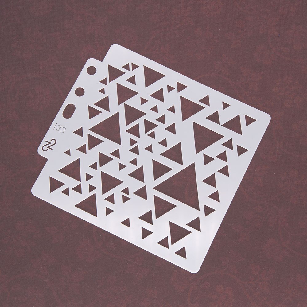 14.1cmx13cm Reusable Plastic Painting Templates Stencils Mold for Fabric, Scrapbook, Painting DIY Art Projects(Triangle) S133