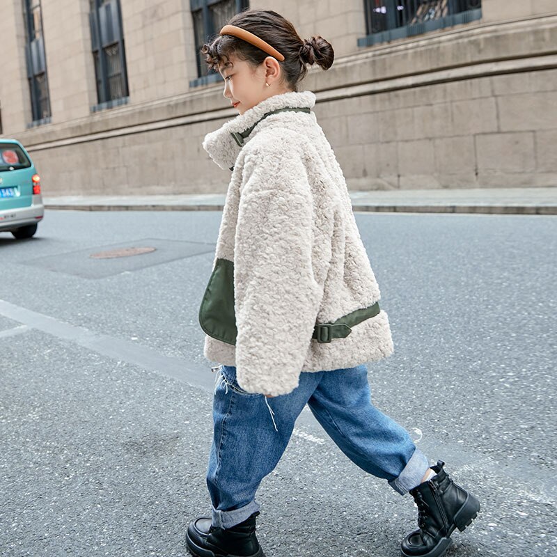 8 10 jahre Herbst Winter Mädchen Pelz Mantel Übergröße Jacken jugendlich Mädchen Outfit