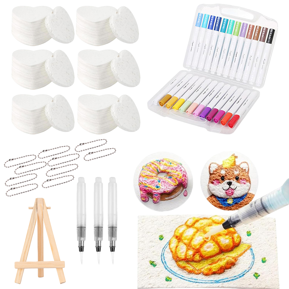 3D Zeichnung Magie Leinwand Schwamm mit Aquarell Pinsel Marker Stift Magie Malerei Papier Kind Kreative 3D Malerei Papier DIY Kunst Kits: Licht Gelb