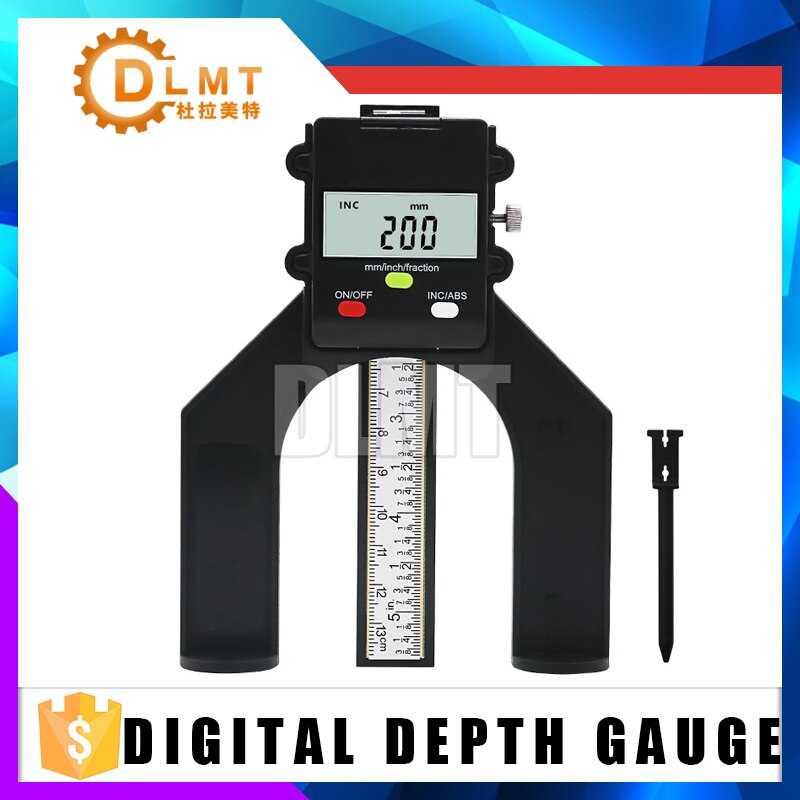 1PCS Digital Depth Gauge Digital LCD Magnetic Self Standing Aperture 80mm Hand Routers Tread Depth Gauge
