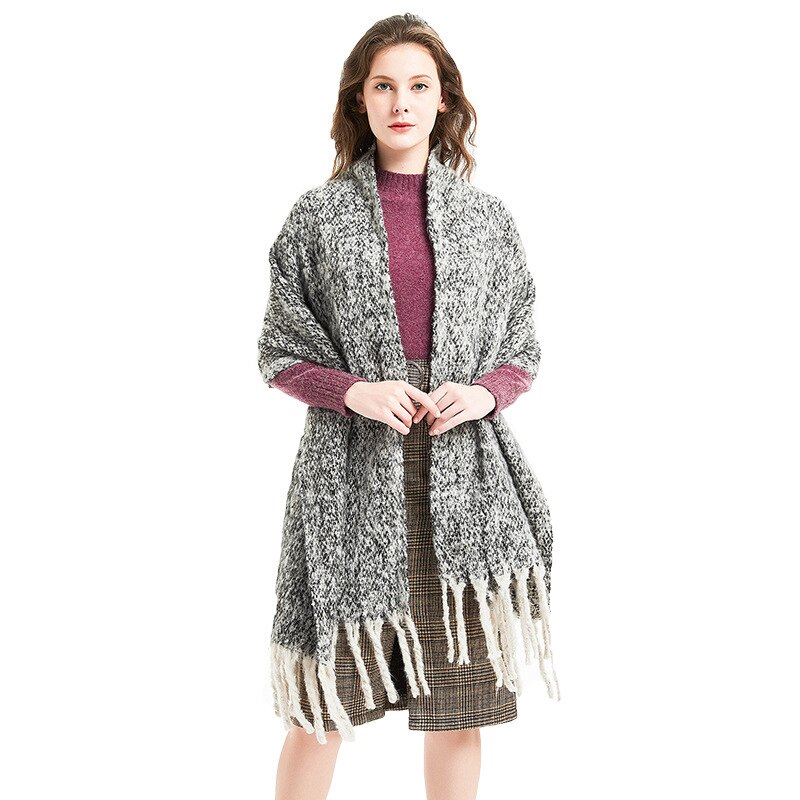 Gros sable gland pince fleur couleur correspondant écharpe châle épaississement écharpe écharpe femmes hiver Sjaals Voor Dames femmes écharpe