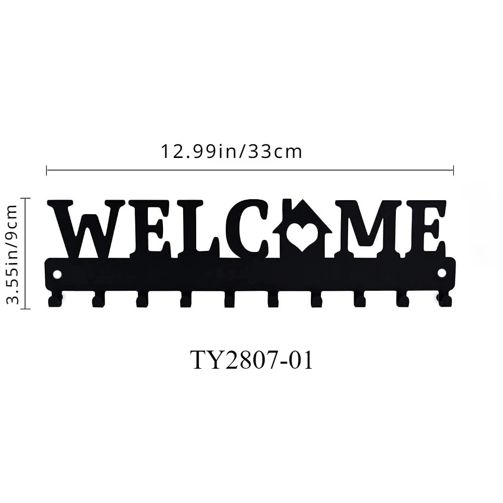 Key Holder for Wall Decorative, Key Rack for Wall, Metal Wall Decor for Office, Hallway, Entryway, Key Hooks Hanging Keys: Red