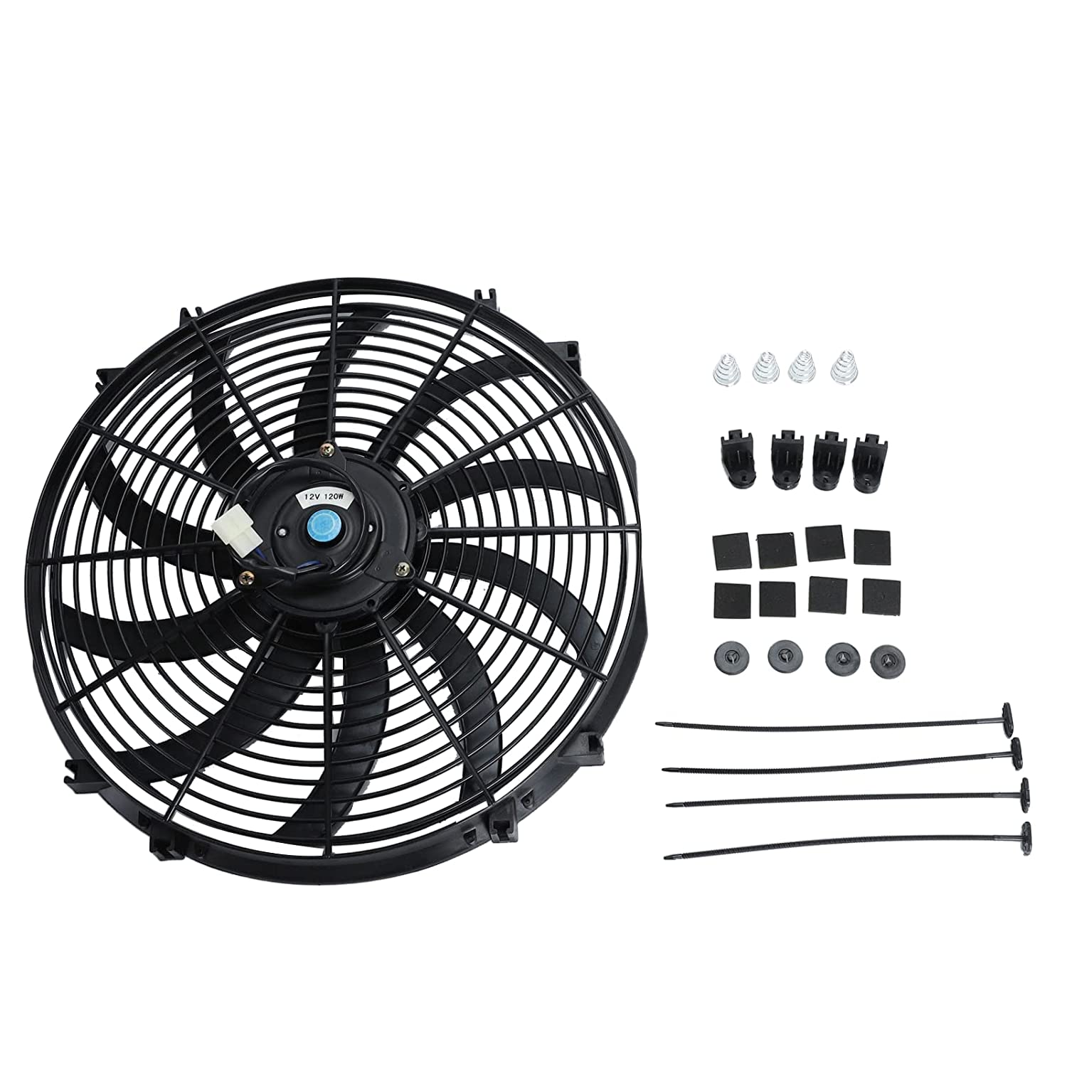 Universell 8/10/12/14/16 Zoll schlanker Lüfter drücken ziehen Hochleistungs-Kühler lüfter 12V 80W 2100 U/min montieren Bausatz schwarz