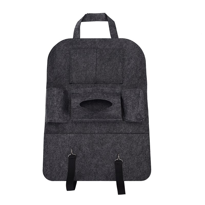 Assento de carro automático de volta multi-bolso sentiu armazenamento saco organizador titular acessório armazenamento garrafa de água, revista, copo, alimentos, etc.: Deep Grey