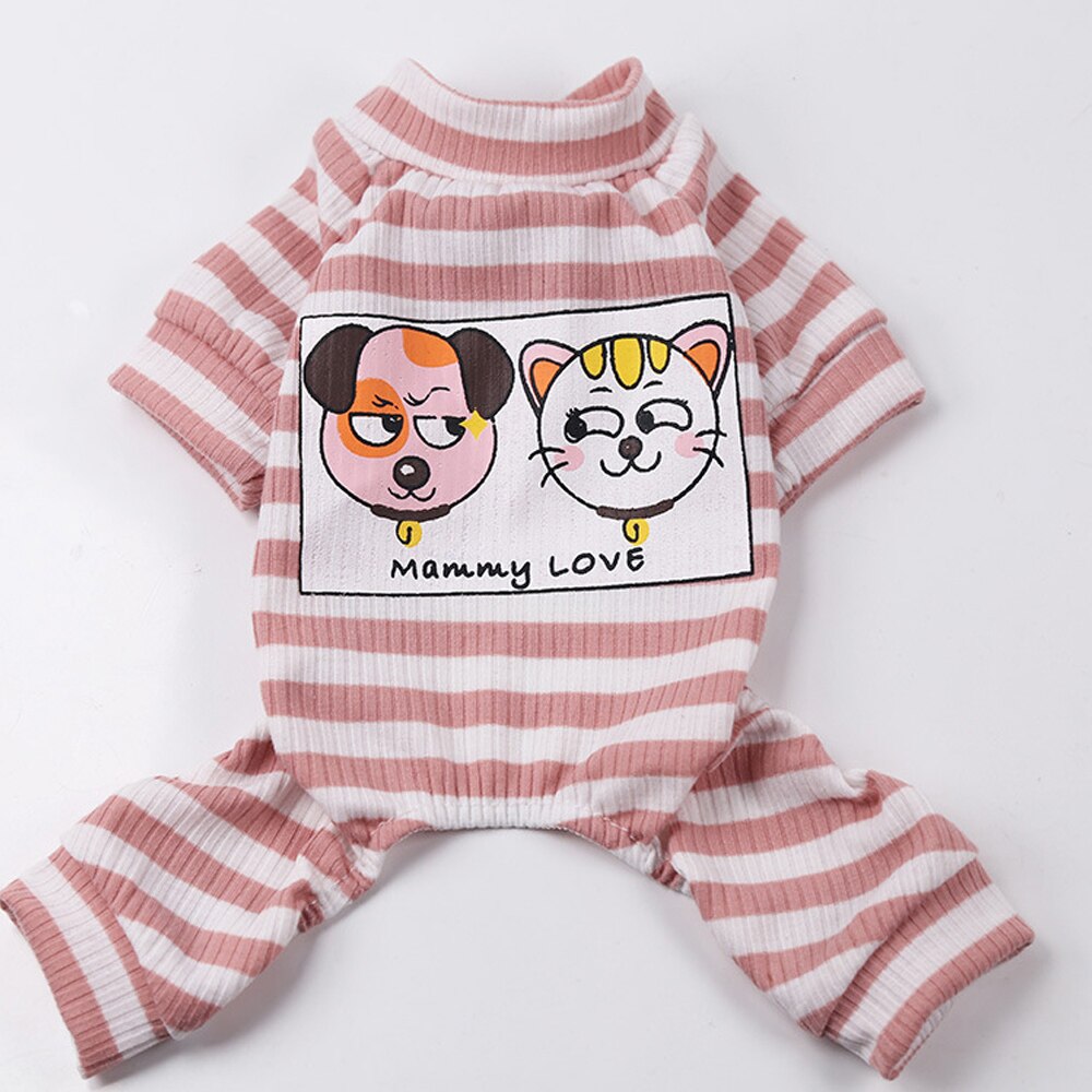 Hond Pyjama Pet Lente En Zomer Puppy Jumpsuit Home Service Huisdier Kleding Kat Kleding Pyjama Combinaiso: pink white / XL