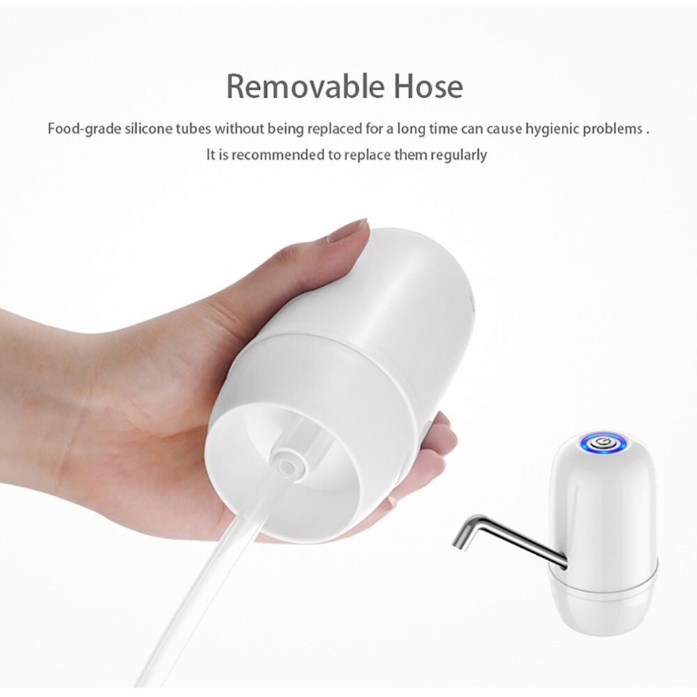 Mini Water Dispenser Stainless Steel Pipe Powerful Dual Pumps Rechargeable Automatic Electric Gallon Water Bottle Pump Dispenser