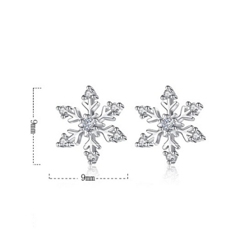 Mode Sneeuwvlok Zirkoon Oorbellen Luxe Shiny Rhinestone Crystal Stud Oorbellen Voor Vrouwen Meisje Partij Sieraden Christmas