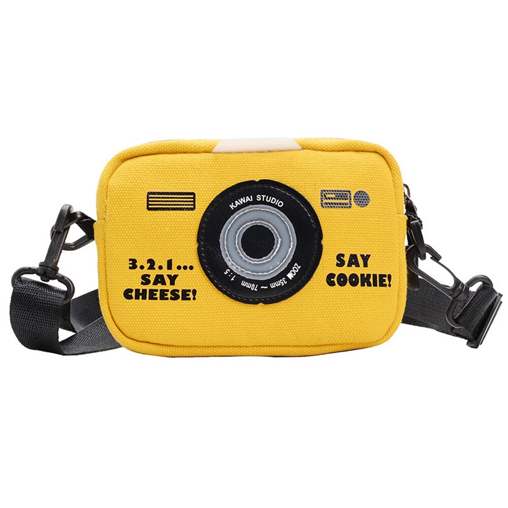 Kids Messenger Bags Camera Print Bag Wild Coin Purse Girls Accessories Bag: Yellow