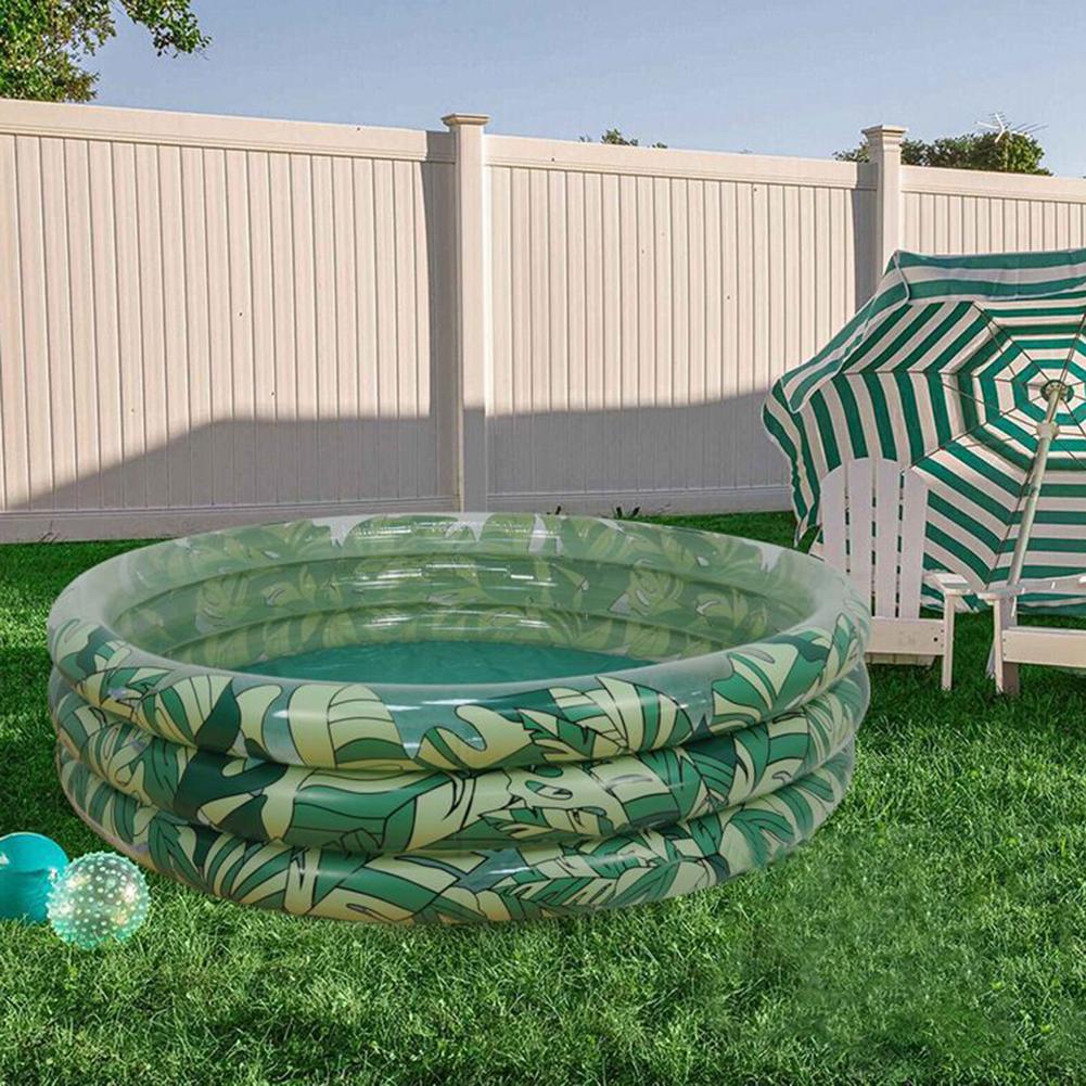 Inflatable Leaf Swimming Pool Children's Paddling Pool Ocean Ball Pool Thickened Bubble Bottom Diameter After Inflation 148cm