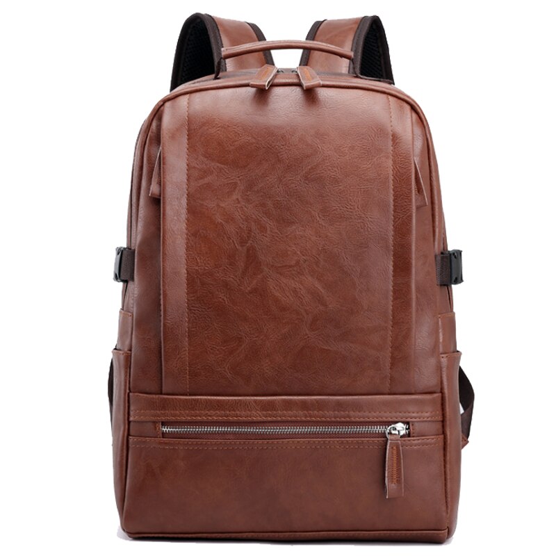 Chuwanglin men's leather backpacks pu backpack Simple male laptop backpacks waterproof backpacks for men D9061: Khaki