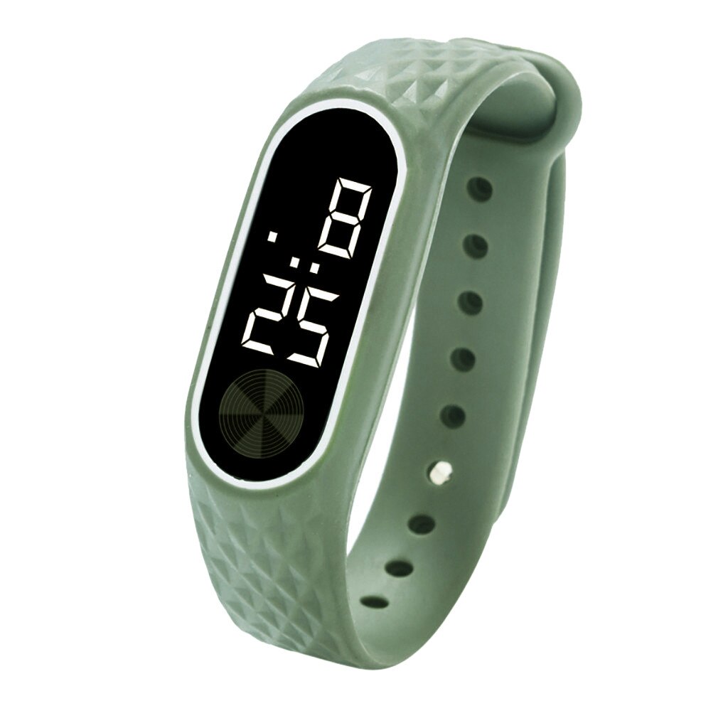 Led Digitale Display Armband Horloge Kinderen Studenten Silicagel Sport Horloge Детские Часы Relogio Masculino Relogio Feminino: Army Green