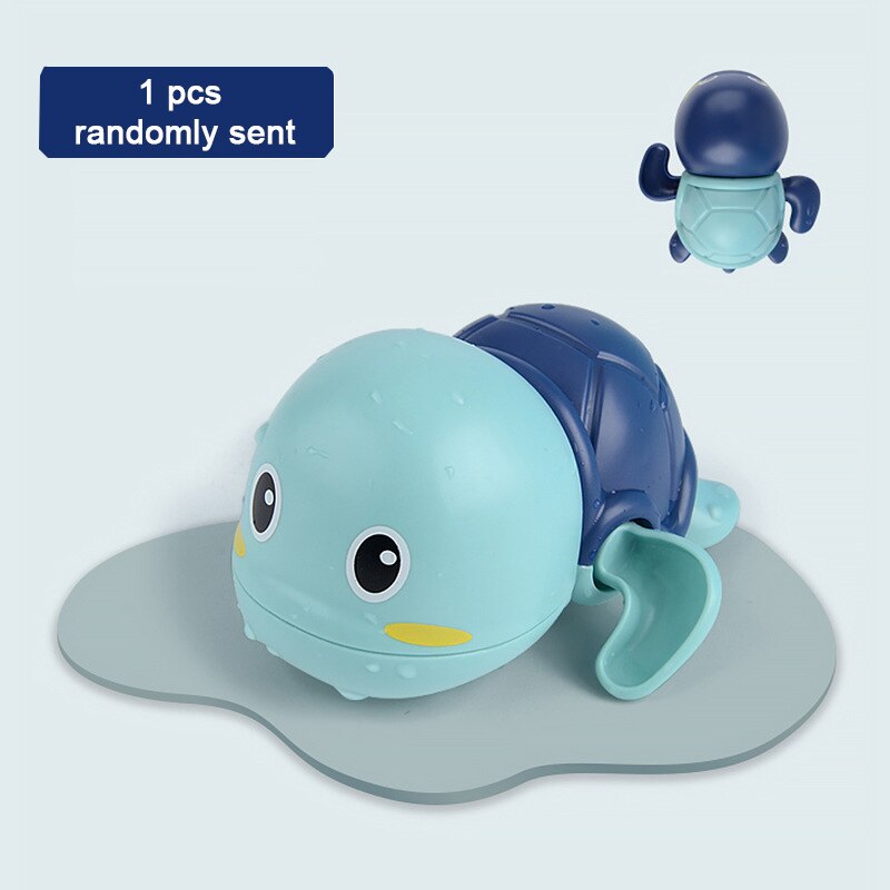 Baby Bath Toys Animal Cute Cartoon Whale Tortoise Classic Baby Water Toy Infant Swim Chain Clockwork Toy For Kid Newest: 01