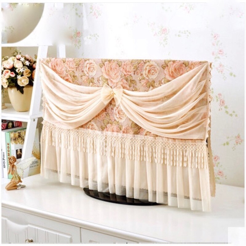 Housse de Set de télévision 27 "-70", avec poche, rideau en dentelle, pour écran plat HD LCD, anti-poussière