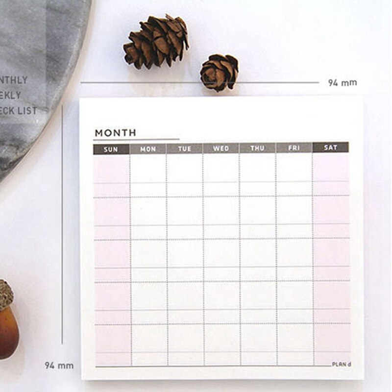 60Sheets Desktop Plan Book Notepad Sticky Note Tearable Notes Book Schedule Note Paper