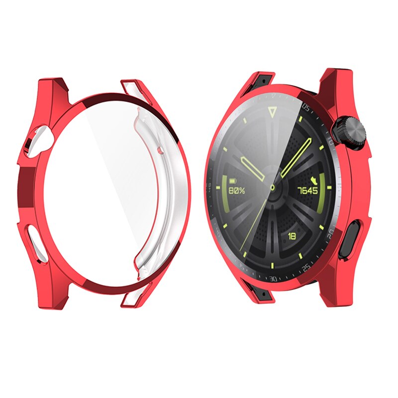 Funda de TPU para Huawei Watch GT3 de 46mm, funda protectora de pantalla suave y completa de 42Mm, fundas de parachoques para Huawei GT 3: xxxxl / Black Yellow