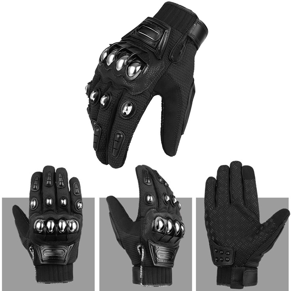 1pair Alloy Steel Touch Screen Accessories Durable Motorcycle Gloves Protective Gear Ergonomic Racing Full Finger Anti Slip