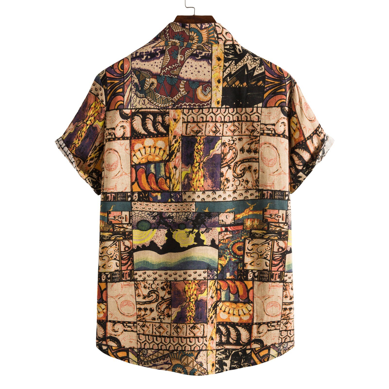 Printing Men Hawaiian Shirt Vacation Turn Down Collar Short Sleeve Button Summer Casual Shirts Streetwear Camisa