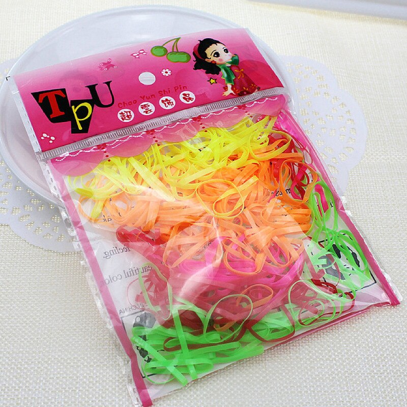 250 stk piger gummi hårbånd hestehale holder elastiske hårringe børn hår reb bånd hår styling værktøjer til piger hovedbeklædning: 4