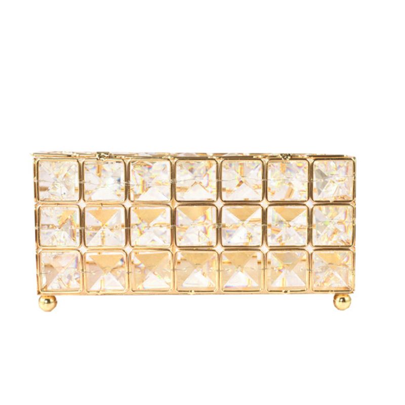 Boîte à mouchoirs en cristal, distributeur de serviettes en forme de cube, pour chambre à coucher, bureau, hôtel, café, 91ad: Jaune