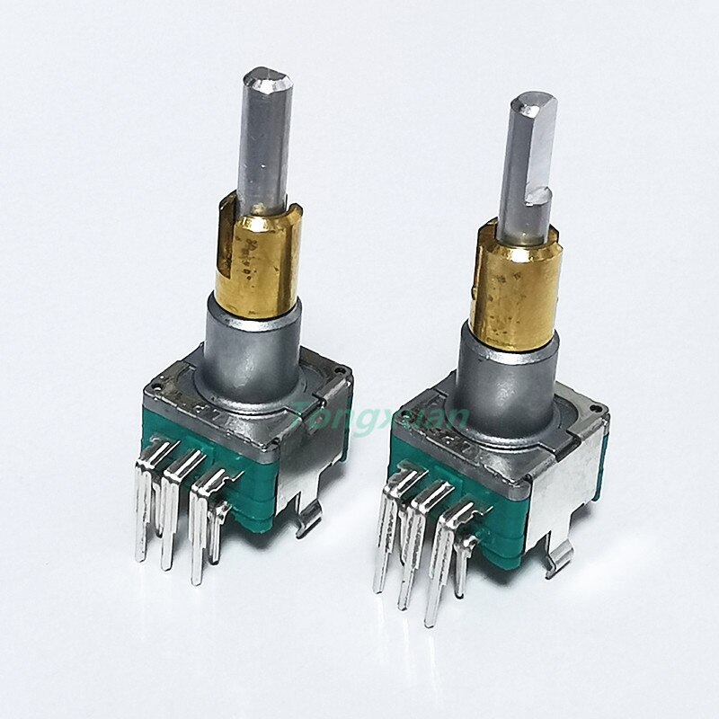 1pc EC11EBB24C03 Dual-Shaft Axis Encoder With Push Button Switch 30 Position 15 Pulse Handle 25mm 8Pins