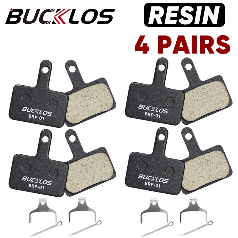 BUCKLOS Pastiglie freno bici Pastiglie discoteca in resina per SHIMANO B01S Pastiglie freno idrauliche per bicicletta MTB resistenti tutto'usura per parti freno B03S B05S: Rosso