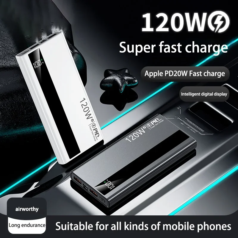 Xiaomi powerbank 200000 mah 120w caricabatterie portatile super veloce con capacità ultra elevata e display digitale a led per iphone