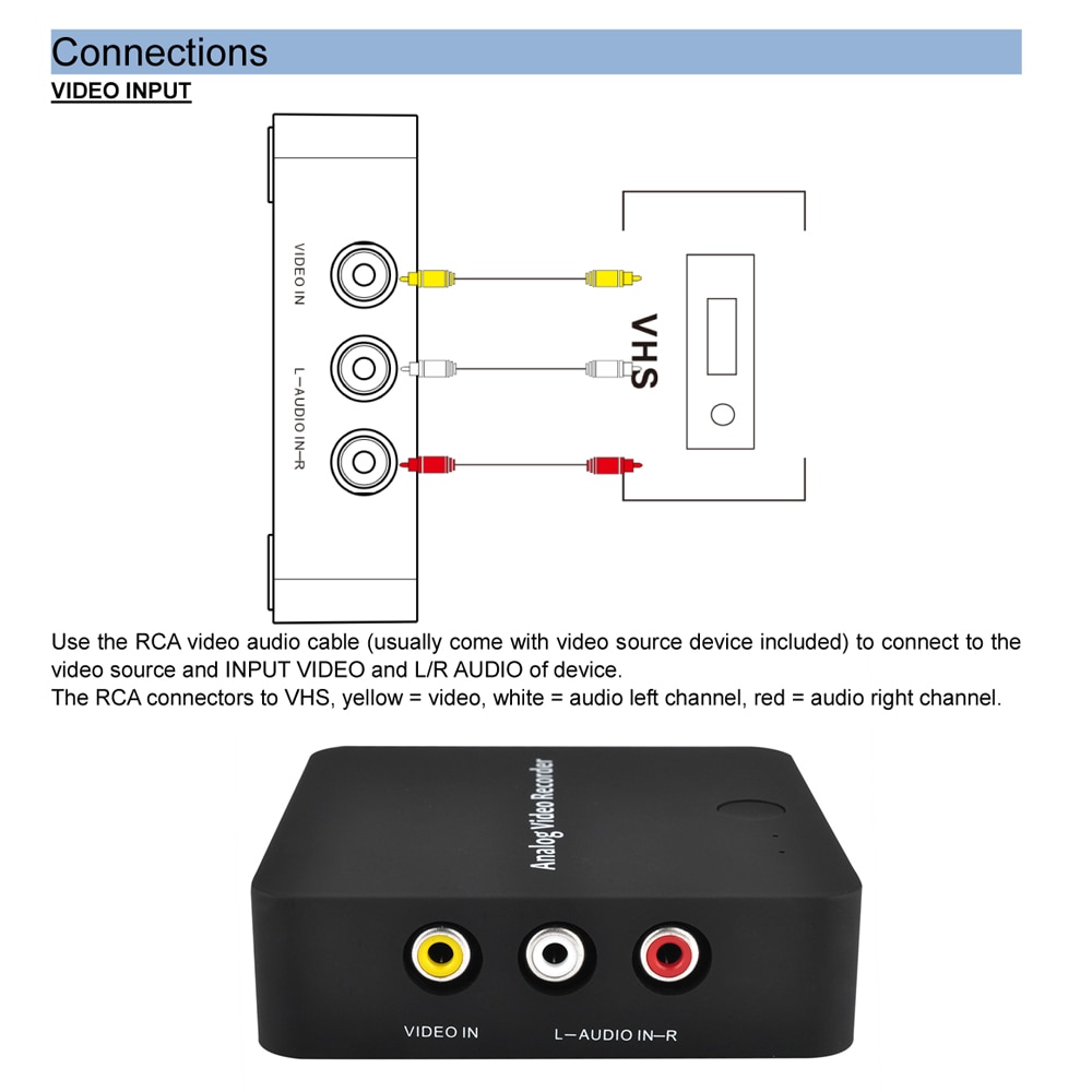 ezcap272 AV Capture Recorder Analog to Digital Video Converter AV HD Output TF Card Save File Plug and Play