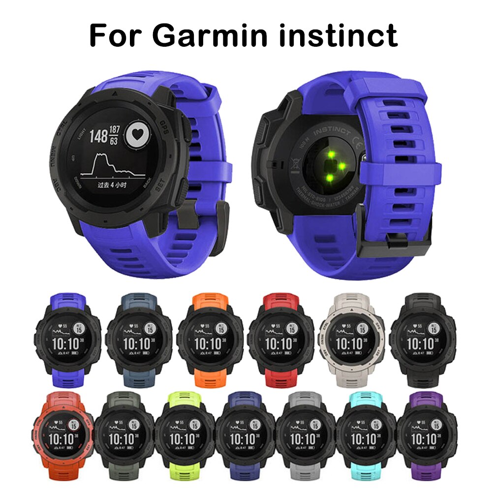 22mm Sport Silicone Strap Quick Release Replacement Watch Band for Garmin Instinct XR649