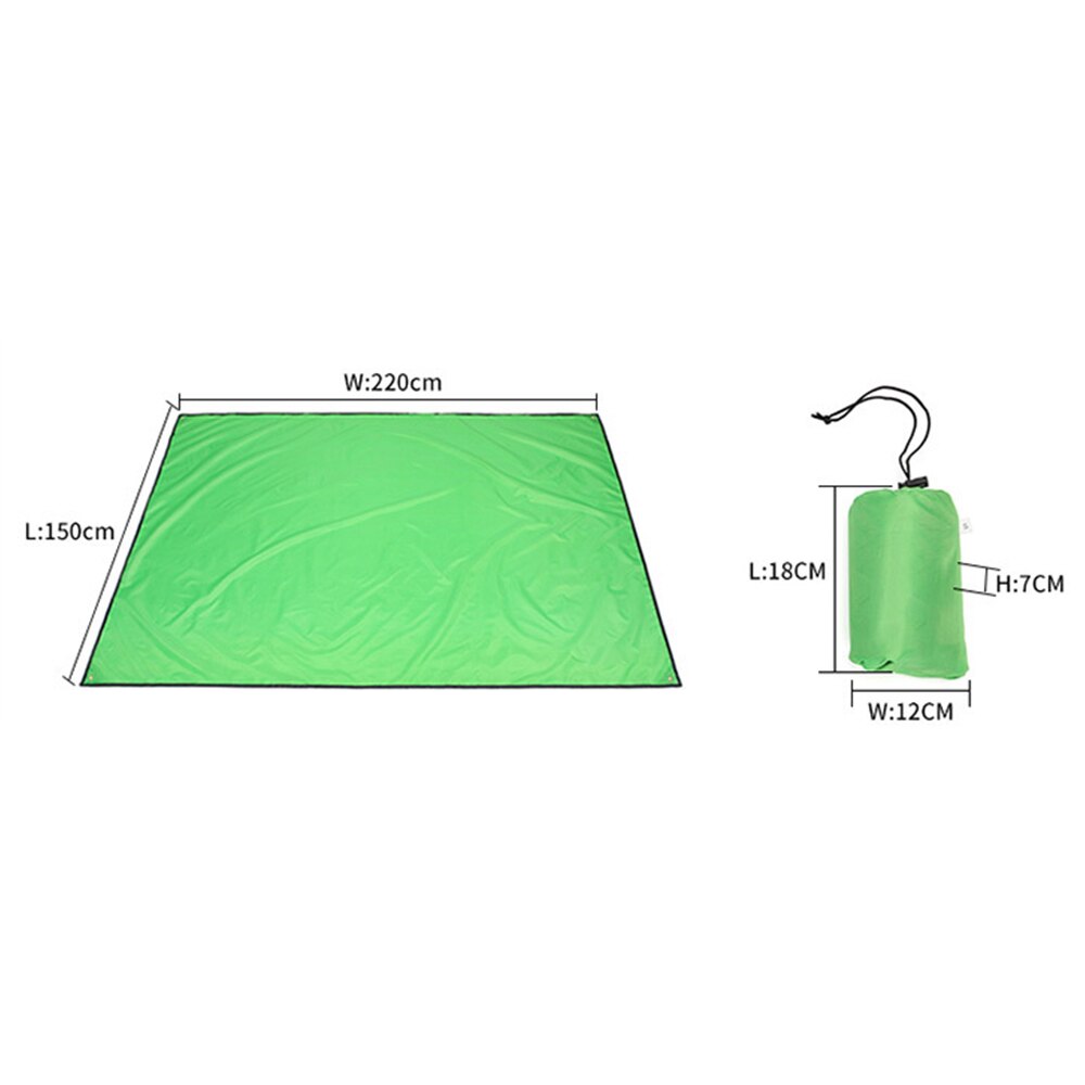 Multifunctional Camping Mat 420D Oxford Cloth Picnic Mat Awning Sun Shelter Beach Outdoor Garden Canopy Sunshade Tent Shade: Green 150cm