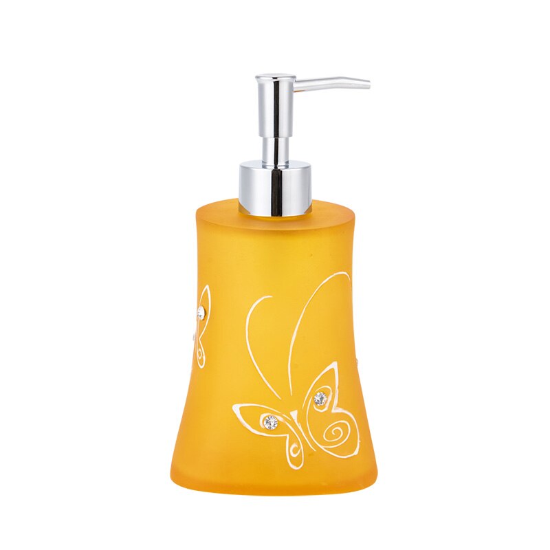 Amber Resin Bathroom Accessories Set Yellow Orange Soap Dish Mouthwash Cup Toothbrush Holder Soap Dispenser Lotion Bottle: Soap Dispenser