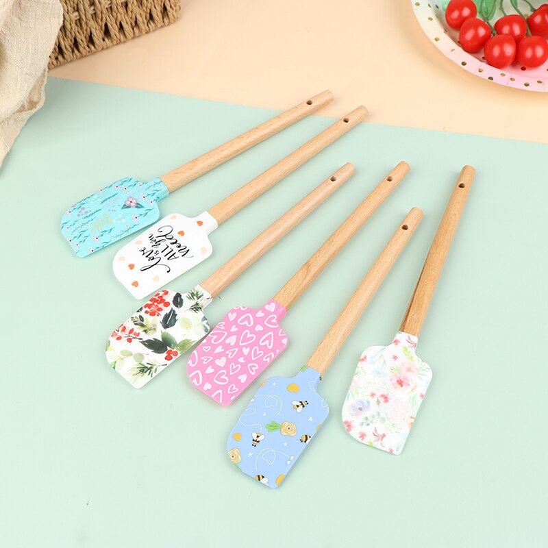 Color Silicone Baking Spatula Heat-Resistant Non-stick Cooking Utensils Non-deformable Soft Baking Spatula Kitchen Baking Tool