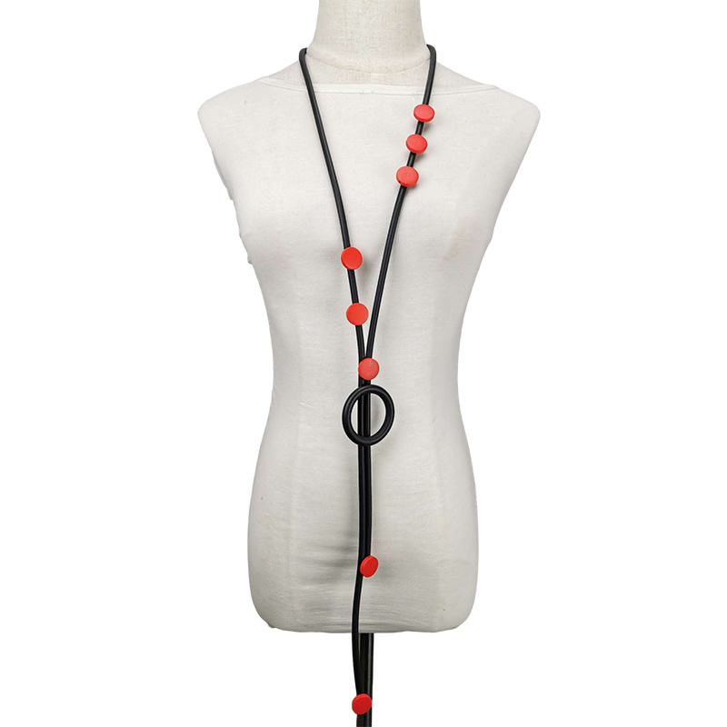 Damesmode Boheemse lange ketting Sieraden Luxe Rubberen sieraden Ketting Kostuum Feestaccessoires Hanger Kettingen