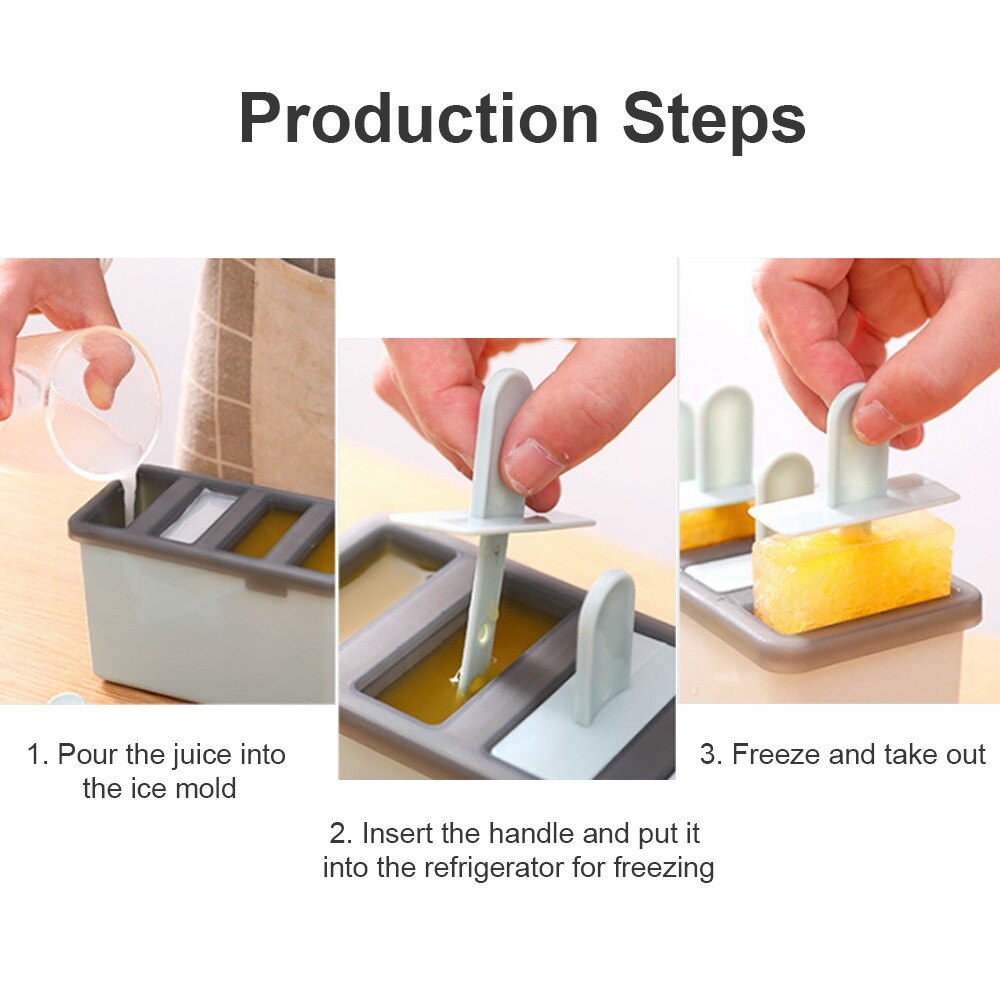 Molde para hacer helados, utensilio de cocina para descongelar, rápido y práctico, puede añadir agua, DIY
