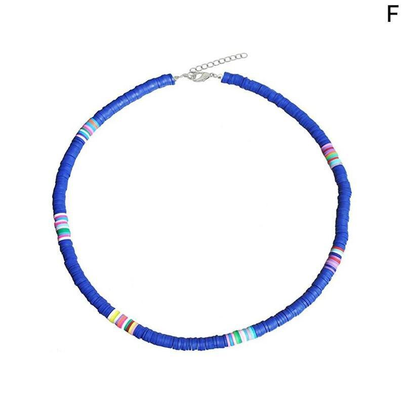 Collar redondo de arcilla suave para mujer, Gargantilla informal a la , joyería multicolor, para accesorios de mujer I0E2: 06