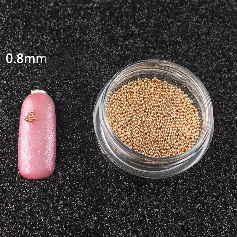 0.8mm 3d Metalen Staal Kralen Roestvrij Staal Voor Nagels Art Accessoires Gold Nail Kralen Micro Nail Art Decoraties Studs