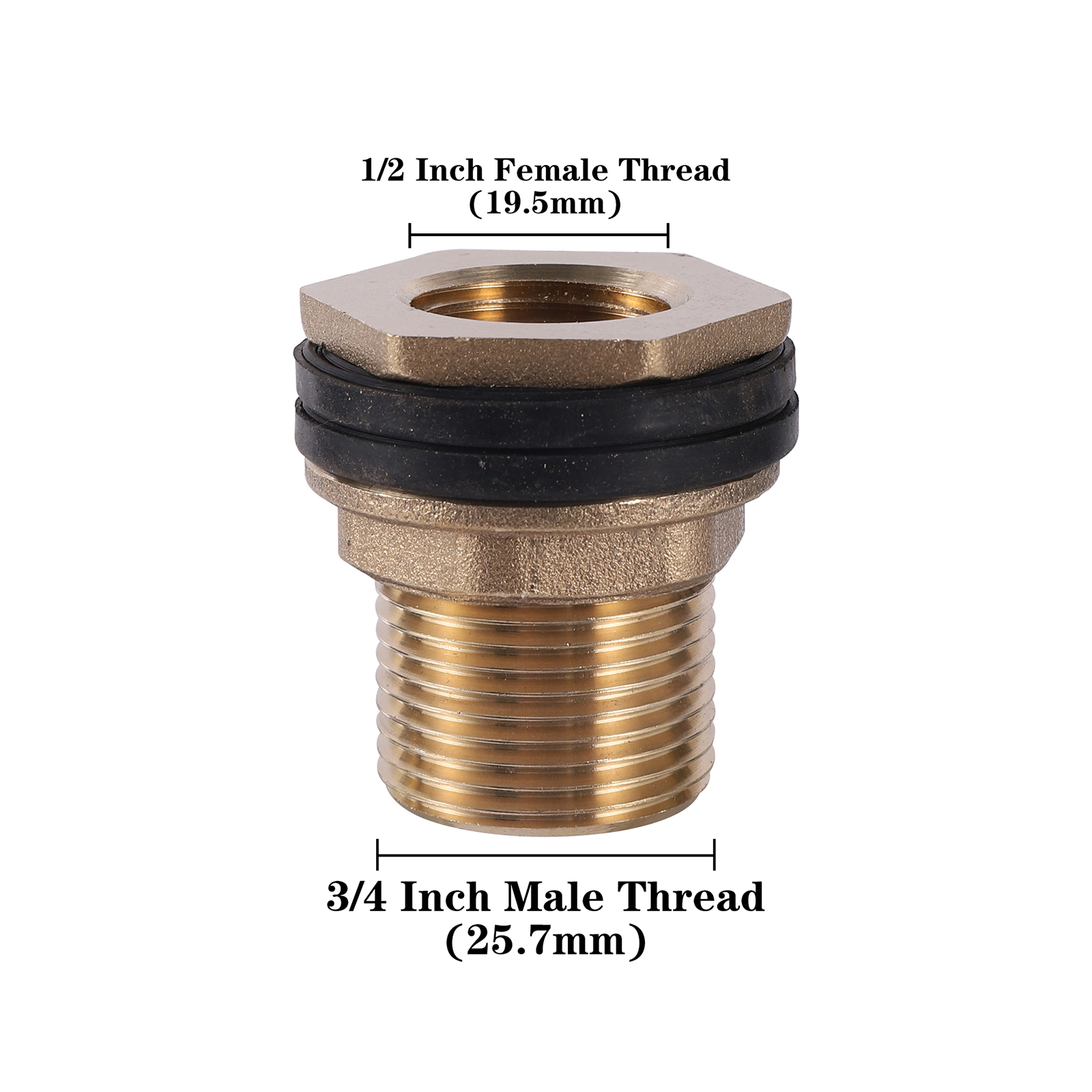 1/2" 3/4" 1" Female Male Thread Brass Connector Garden Water Reducer Connector Water Tank Aquarium Water Tap Faucet Coupling 2Pc: black