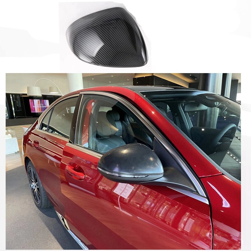 Auto Hinten Spiegel Deckel Kohlenstoff ABS Rückspiegel Gehäbenutzen für Mercedes Benz W206 C Klasse C200 C260 C300 2022