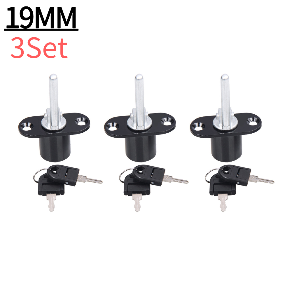 16/19mm Cam Cylinder Triple Lock Zinc Alloy Desk Cabinet Drawer Front Lock With Keys Office Desk Drawer Locks Furniture Hardware