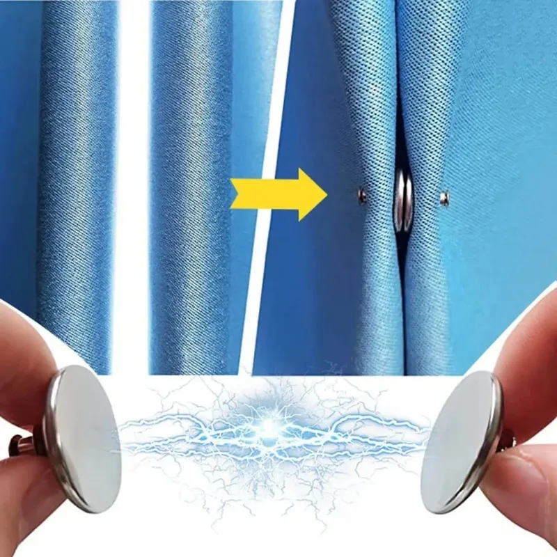 Magnetische Vorhangschnalle, nagelfrei, abnehmbare Fensterdekoration, Vorhänge verhindern Licht und schließen, Knopf, Tischdecken, Vorhang-Magnet-Clips