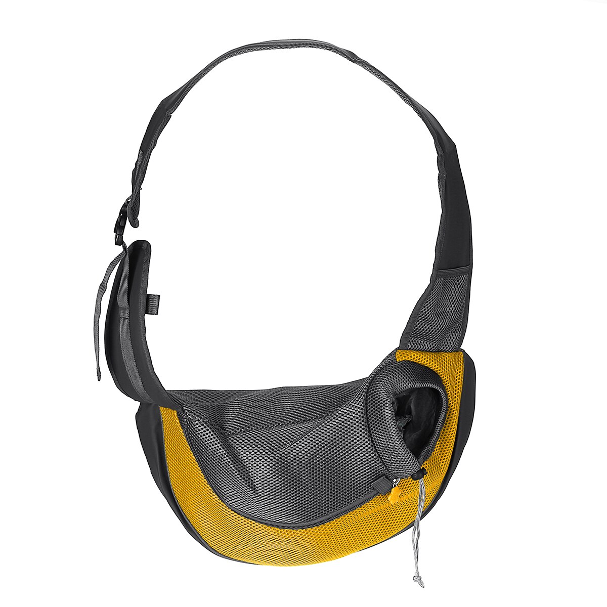 Draagtas voor huisdieren, puppy, hond, outdoor reistas, schoudertas, comfortabele mesh oxford rugzak, voorzakken, s/l: Geel / S 40 x 23cm