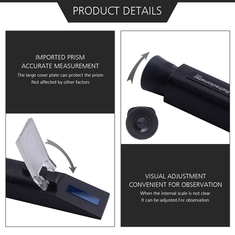 Alcoholmeter For Moonshine 0-80%V/V Refractometer Alcoholtester ATC Handheld Vodka Percent Measuring Tools