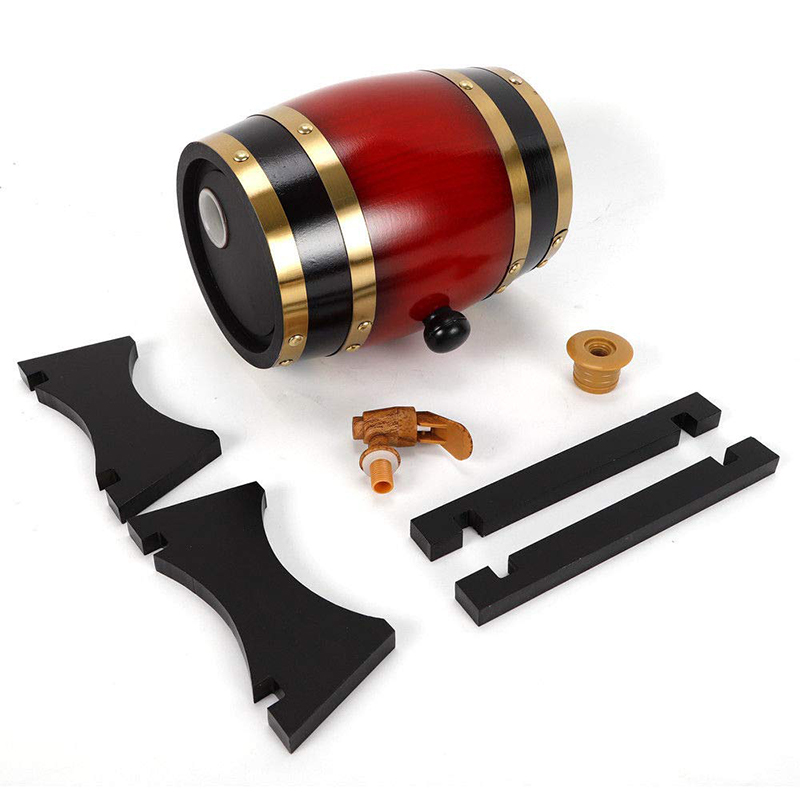 GOALONE 1,5/3L barril de madera Vintage equipo de elaboración de cerveza de roble Mini Keg Home, grifo para barril de cerveza, dispensador Para Ron Pot Whisky vino