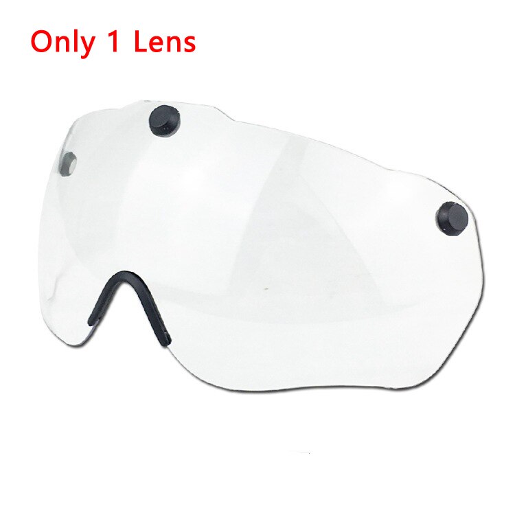 Mtb racefietshelm integraal gevormde fietshelm met vizier, brillenlens, ultralichte, veilige fietshelm voor heren en dames: Alleen transparante len