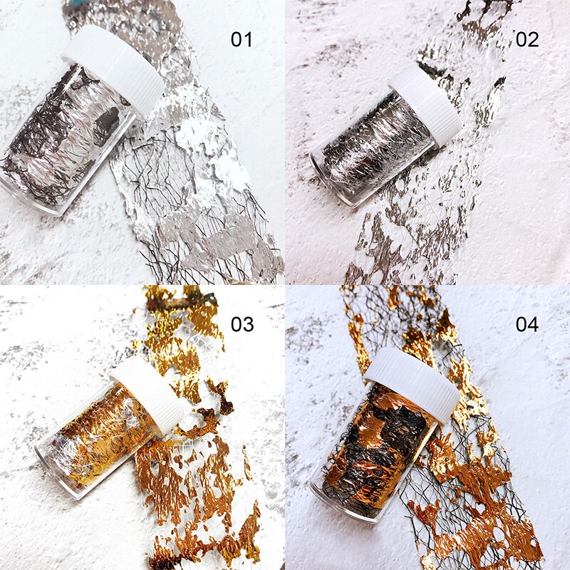 1 boîte 3D maille ongles feuilles feuille d'or gaze Nail Art transfert autocollant décoration curseur ongles décalcomanies Nail Art bricolage accessoires de