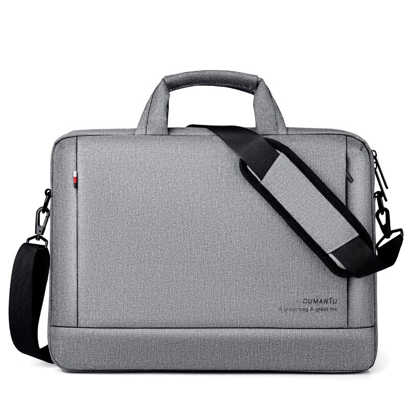 Notebook Laptop Tassen Waterdichte 15.6 Inch Macbook Computer Zakelijke Tas Tablet Mannen Aktetas Messenger Bag: light gray