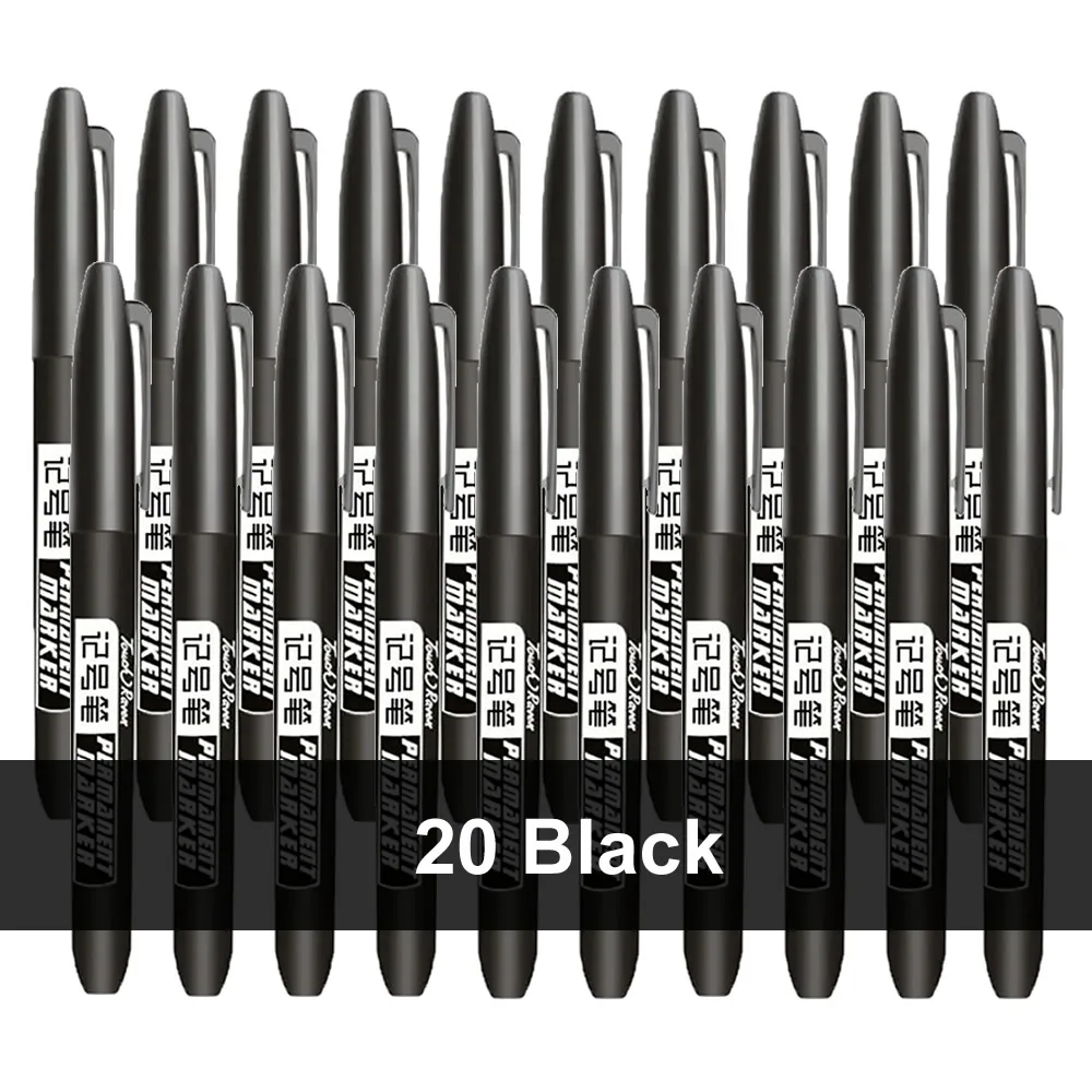 1/6/9/20PCS Permanent Marker Pen Manga Drawing Markers Black Blue Red Waterproof Ink Sketch Pens Stationery Art School Supplies: Lavender