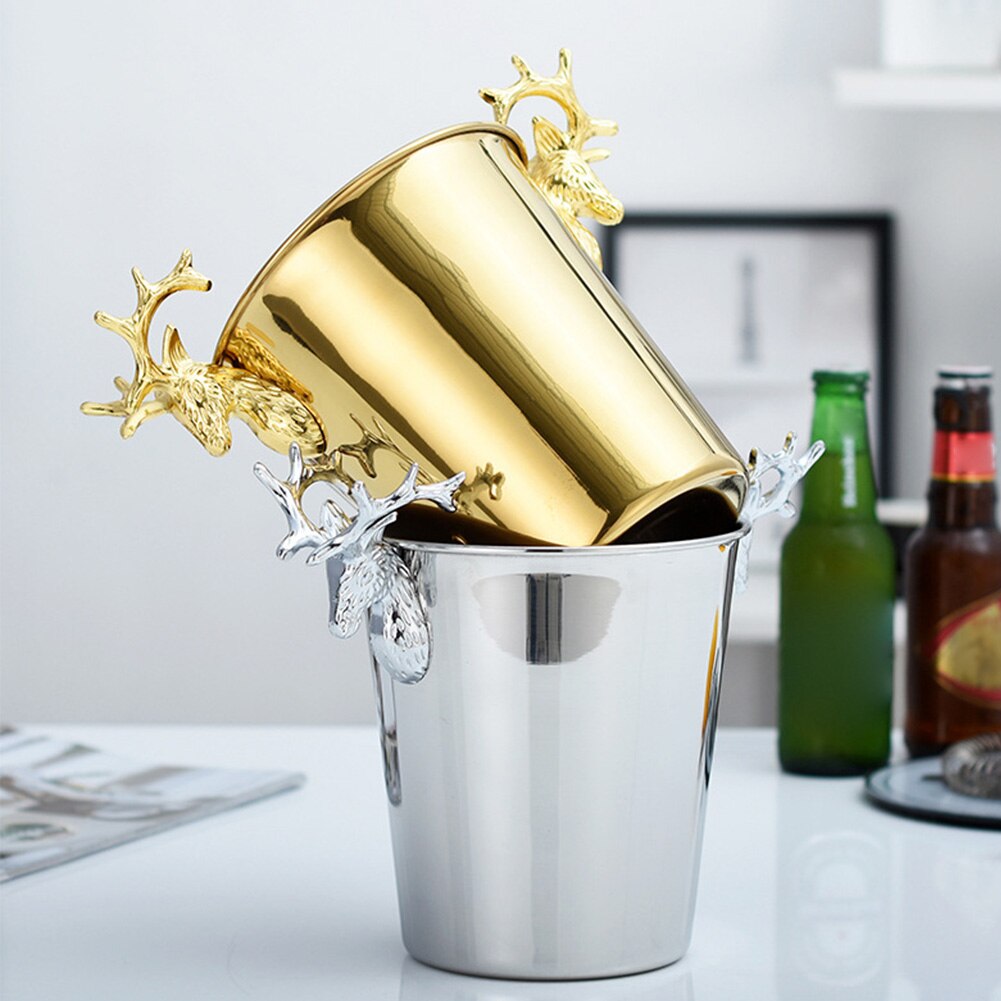 KTV-enfriador de botellas de vino, Enfriador de cerveza, barril de hielo de plata, oro, estilo europeo, barril de champán, cabezal de ciervo, cubo de hielo