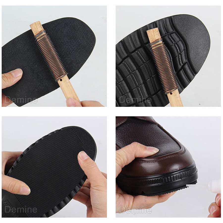Rubber Shoe Soles Repair for Men Leather Shoes Anti Slip Ground Grip Half Outsoles Replacement DIY Mat Cushion Forefoot Pad Sole