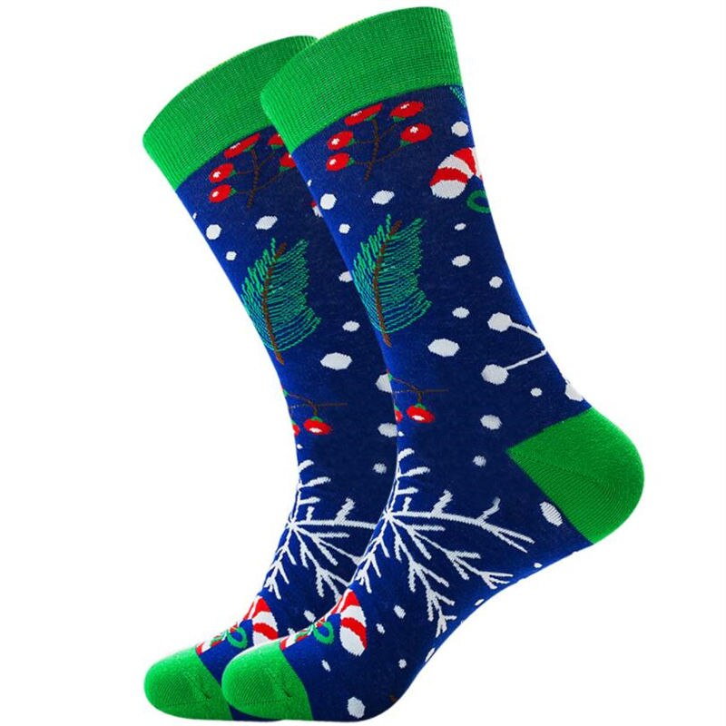 1 paar herren socken Baumwolle socken weihnachten und männer herbst Winter neue jahr Weihnachten baum schnee elch socken froh Mitte socken: 3
