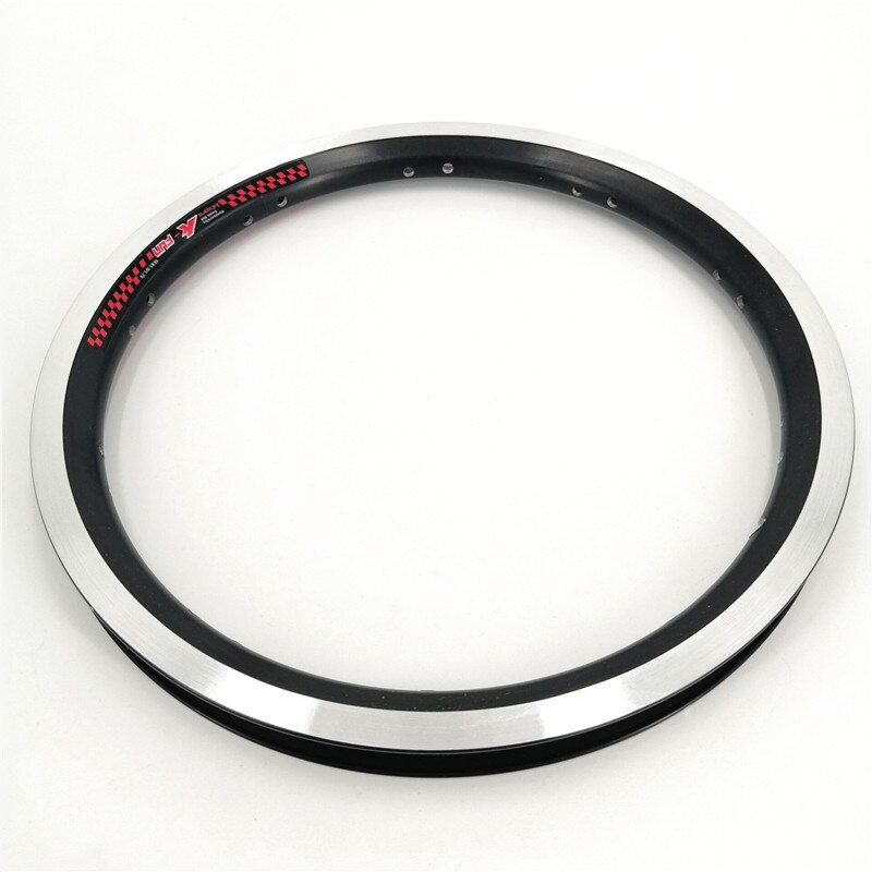 Litepro k-fun 16 tommer fælge 16 x 1.5/1.75 aluminiumslegering dobbeltvægsfælge 20 huls foldbare cykelfælge: Sort  -20h 1 stk